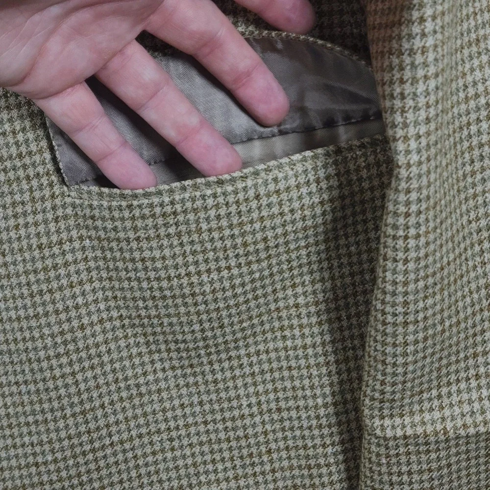 Silk Wool Houndstooth Sport Coat Mens 54T Big Tall Dark Academia Blazer Canada